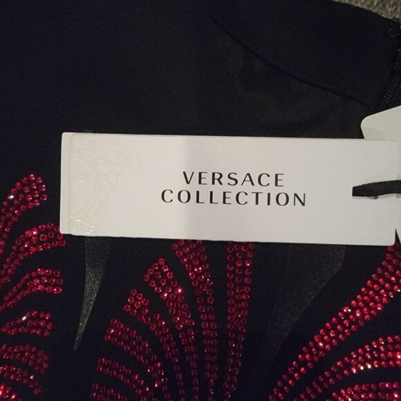 Versace Collection Women's Black & Red Barocco Sleeveless Midi Dress SZ … - Picture 9 of 11